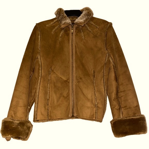 Big Chill Brown Suede & Faux Fur Coat (M)